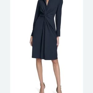 Lovestitch Black Twist Front Long Sleeve Dress